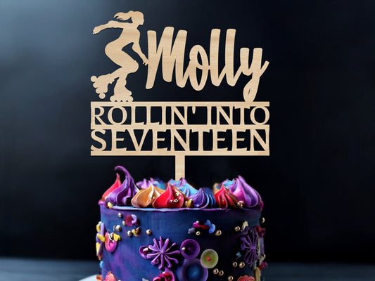 Cake Topper Birthday Rollin Into Age
