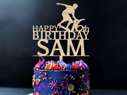 Cake Topper Birthday with Skateboarder