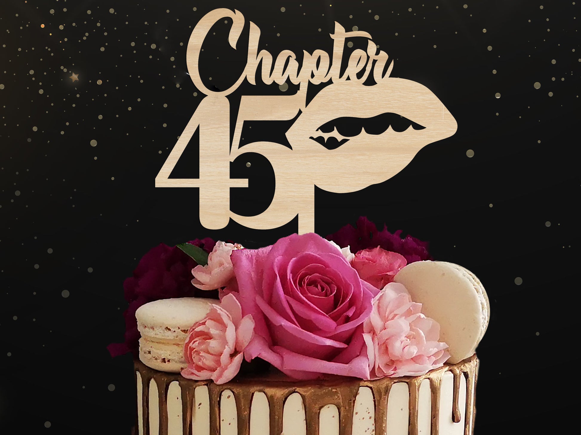 Cake Topper Chapter with Age for Birthday