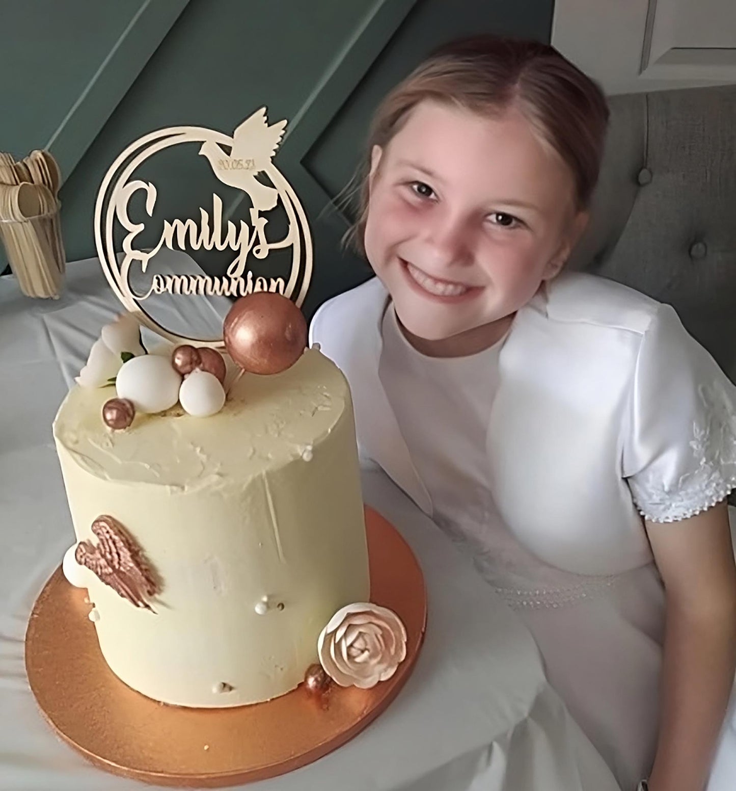 First Communion Cake Topper with Date Ireland