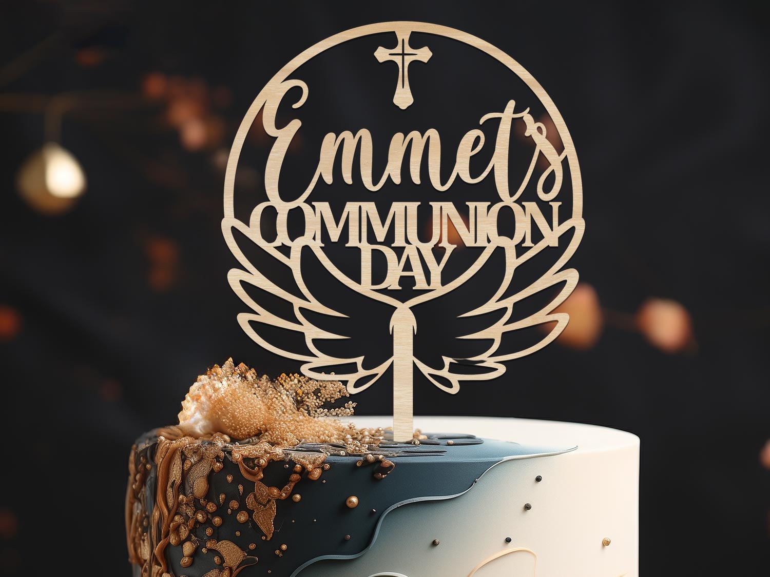 Communion Day Cake Topper with name