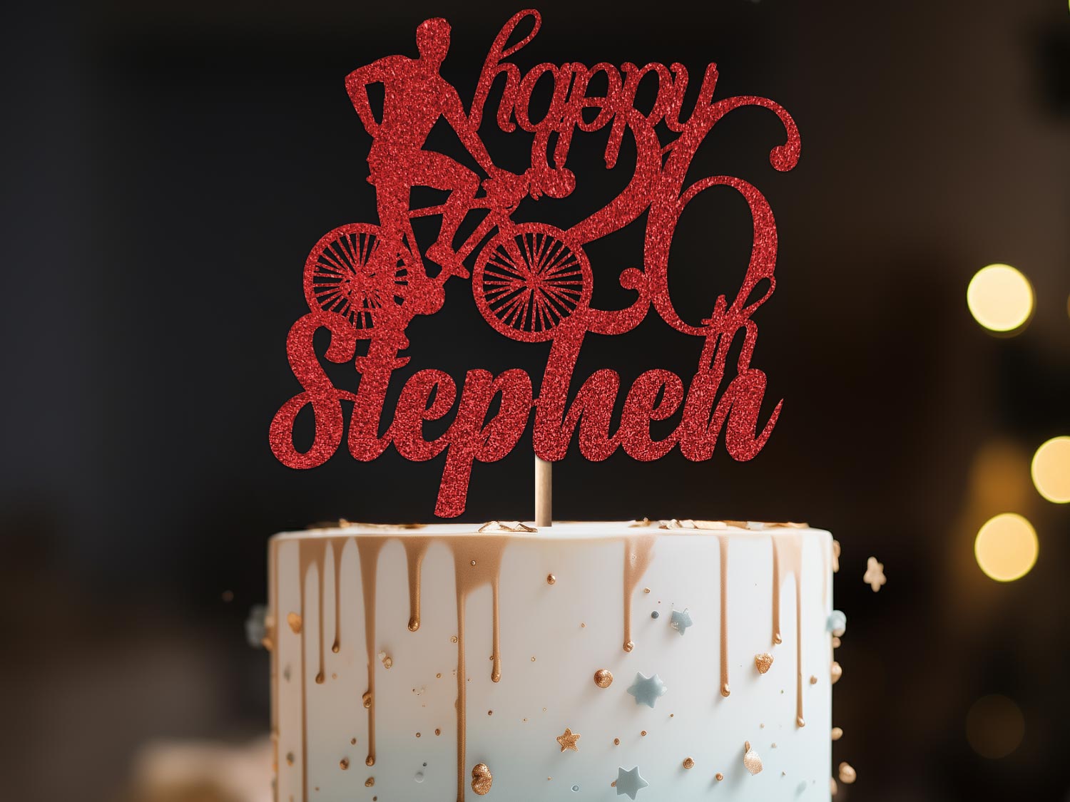 Cyclist Birthday Cake Topper Ireland