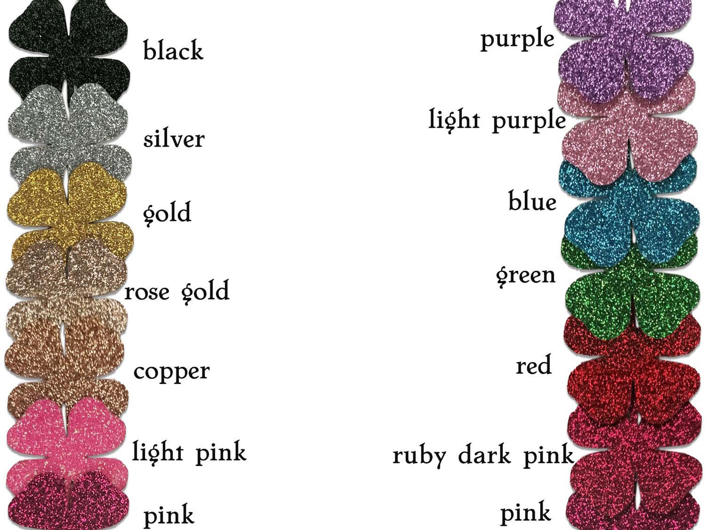 glitter colour chart