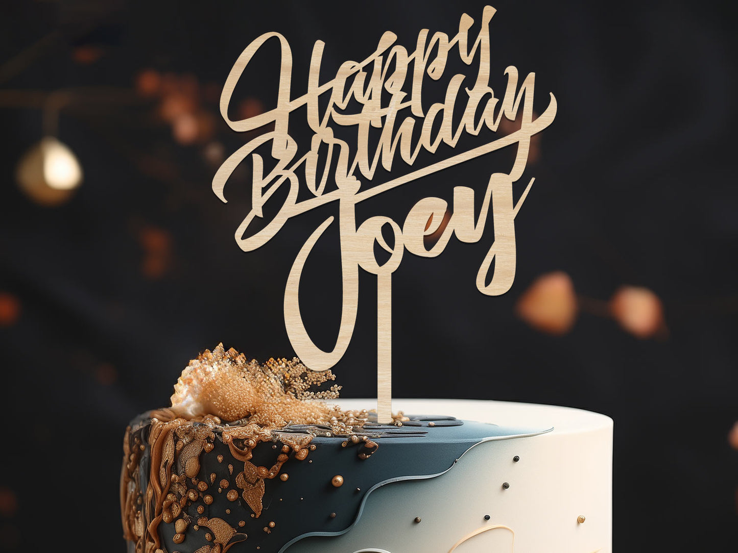 Happy Birthday Name Cake Topper