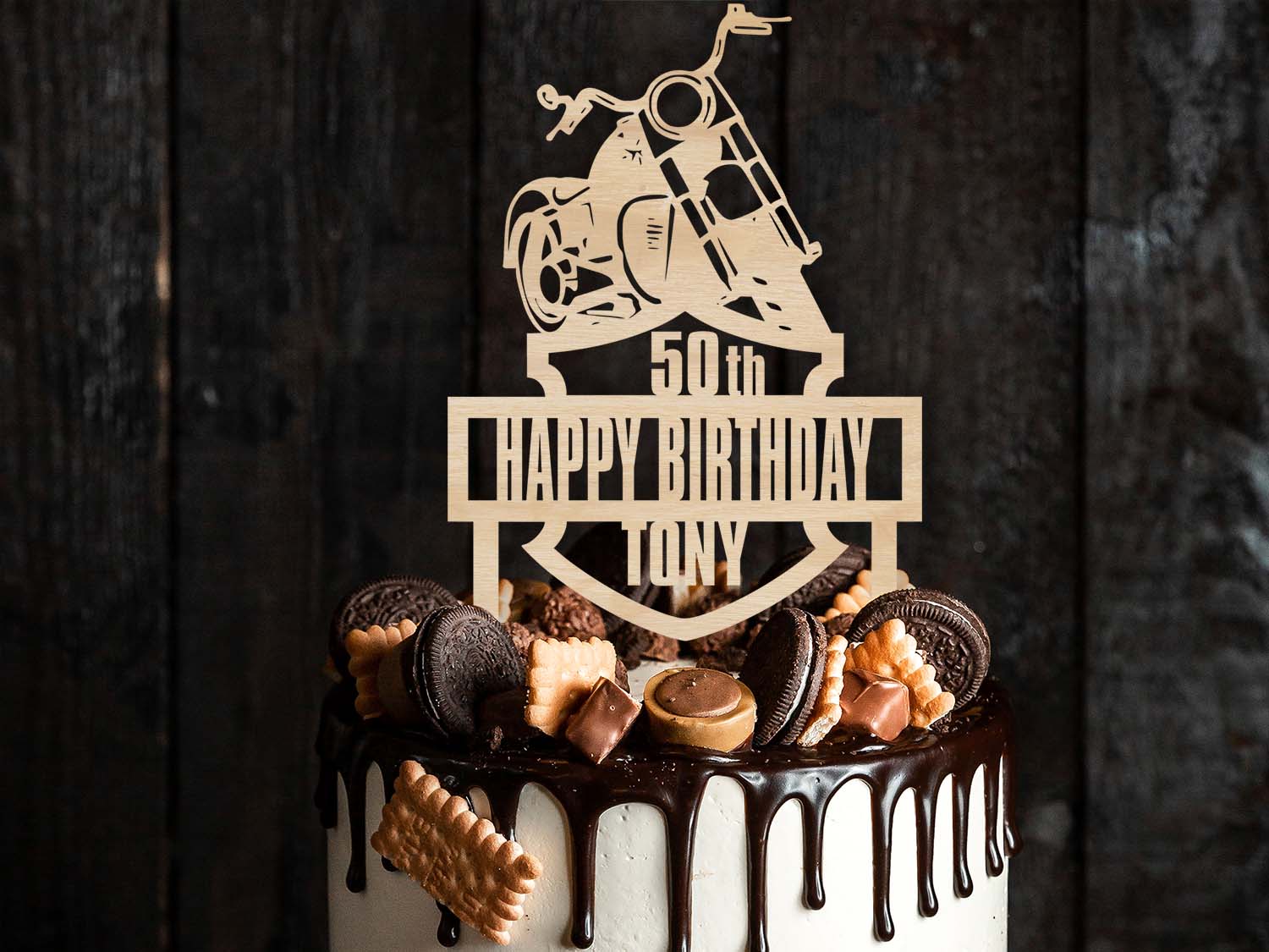 Harley Davidson Motorcycle Birthday Cake Topper