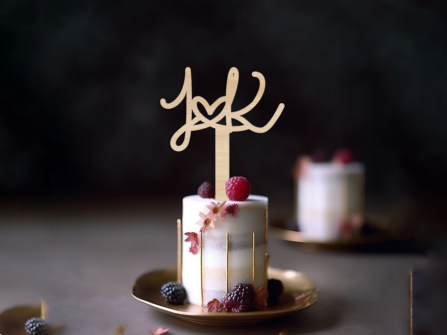 Initials Mini Wedding Cake Topper