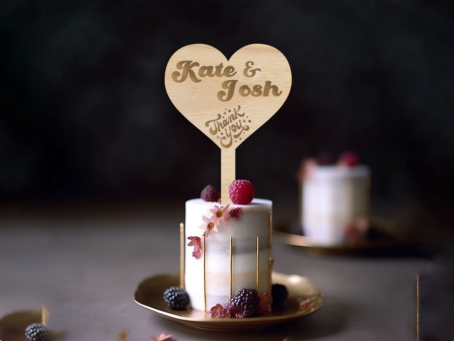 Heart Shaped Mini Wedding Cake Topper