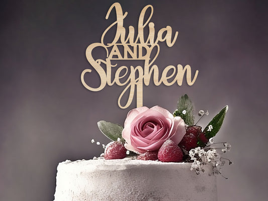 Custom Personalised Names Wedding Cake Topper