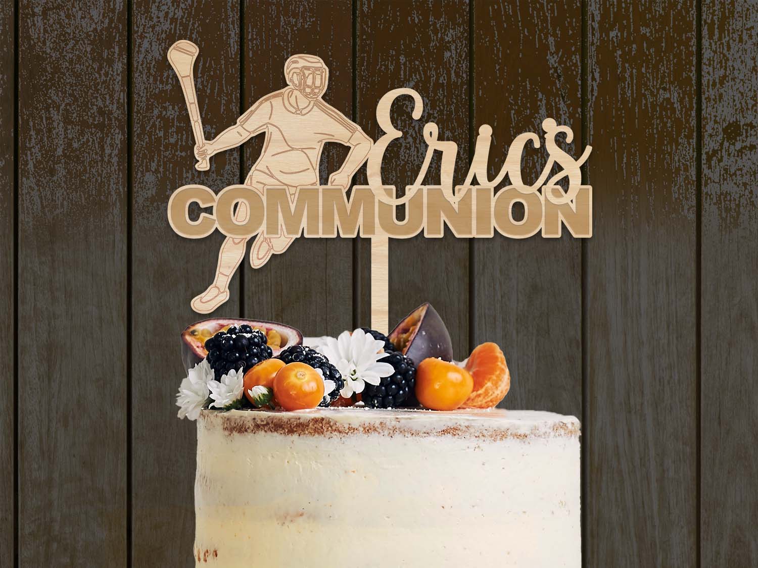 Communion Hurling Wooden Cake Topper