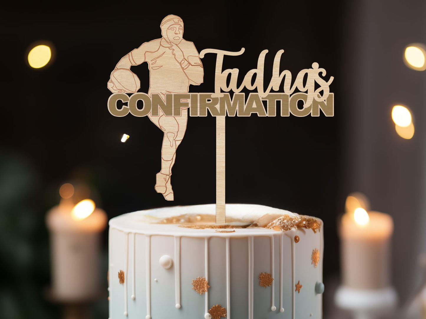 Personalised Rugby Confirmation Cake Topper