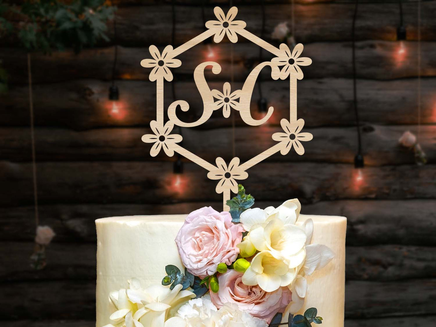 Personalised Initials Wedding Cake Topper