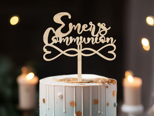 Simply Communion Cake Topper with name