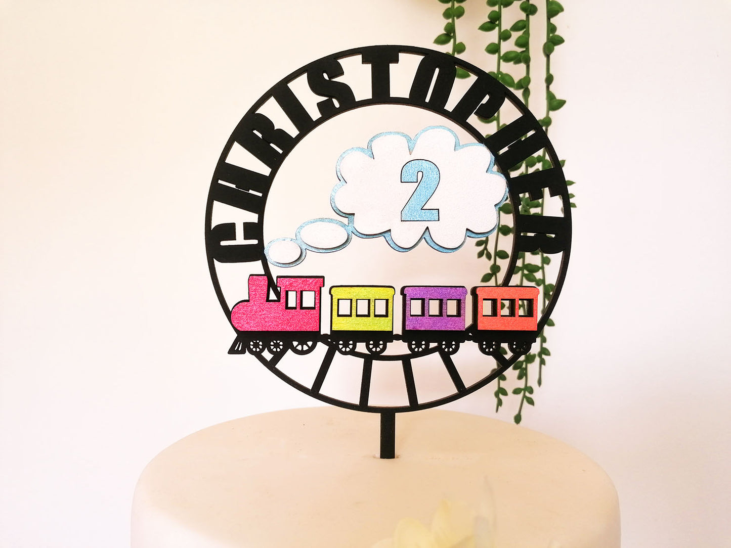 Train Themed Birthday Cake Topper