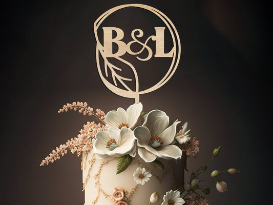 Wedding Cake Topper with Initials