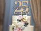 25th Anniversary Wooden Cake Topper