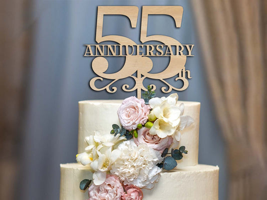 55th Anniversary Cake Topper