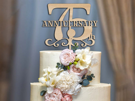 75th Anniversary Cake Topper