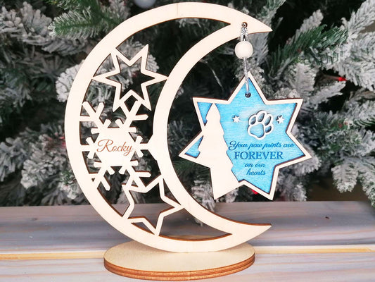 Personalised Dog Memorial Christmas decoration with stand Ireland