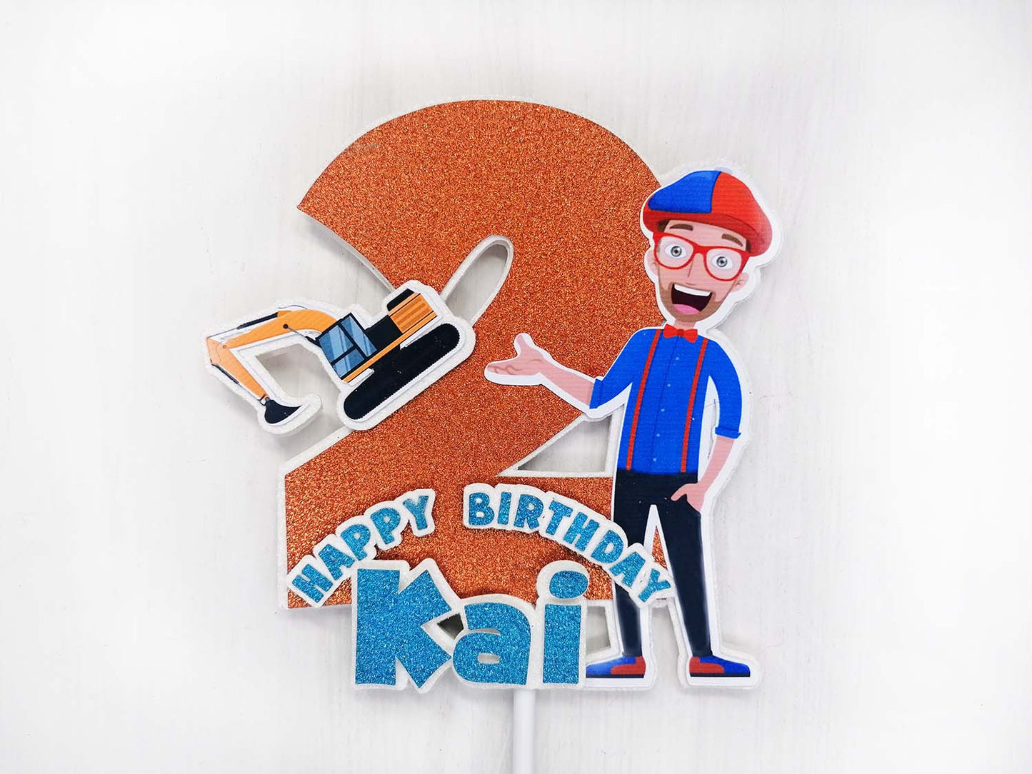 Blippi Digger 3D Birthday Cake Topper
