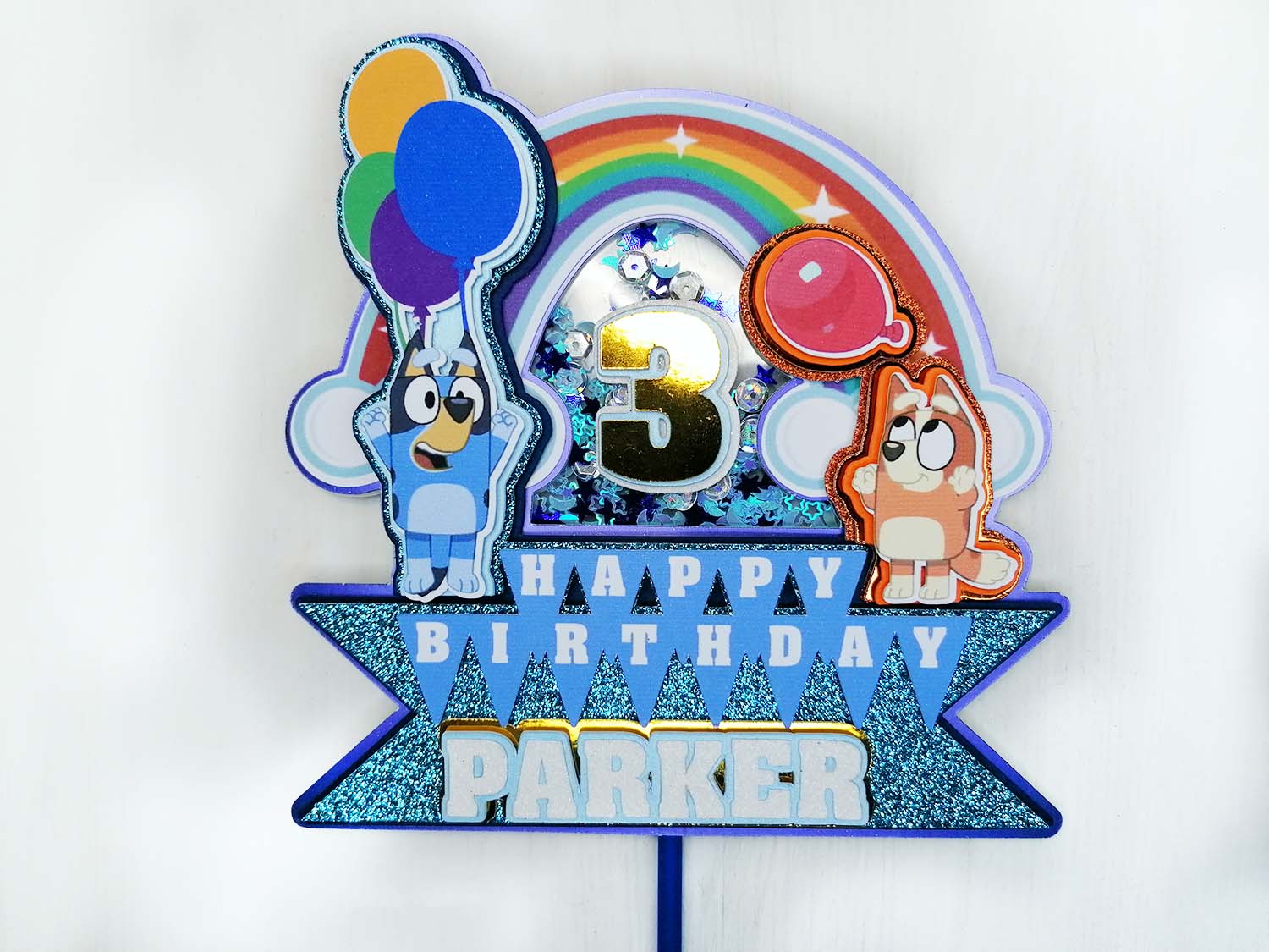 40pcs Banner , Cake Toppers Y Globos Set Para Kid's Bingo Bluey