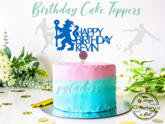 Chelsea Football Fan - Personalised Cake Topper - PG Factory