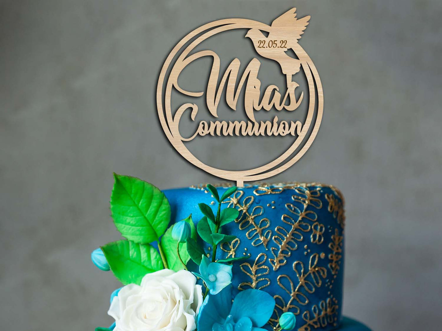 First Communion Cake Topper with Date