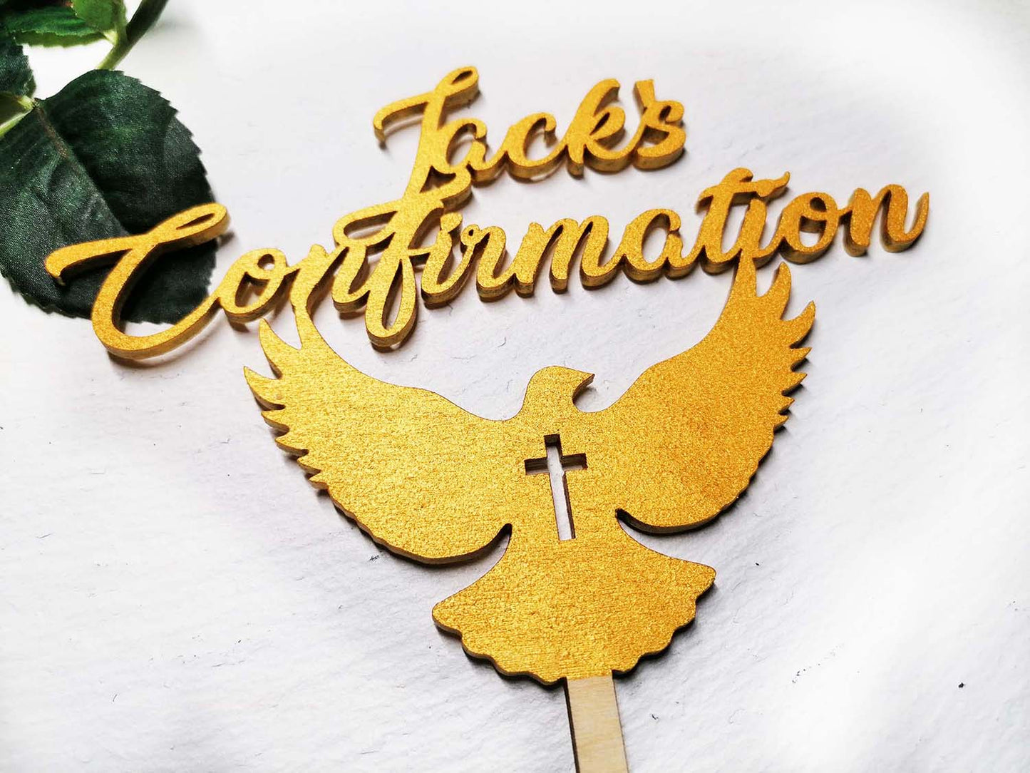 Gold Confirmation Cake Topper