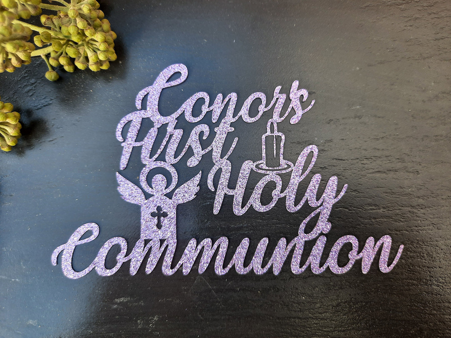 Personalised Holy Communion Glitter Cake Topper - PG Factory