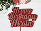 Custom Glitter Cake Topper