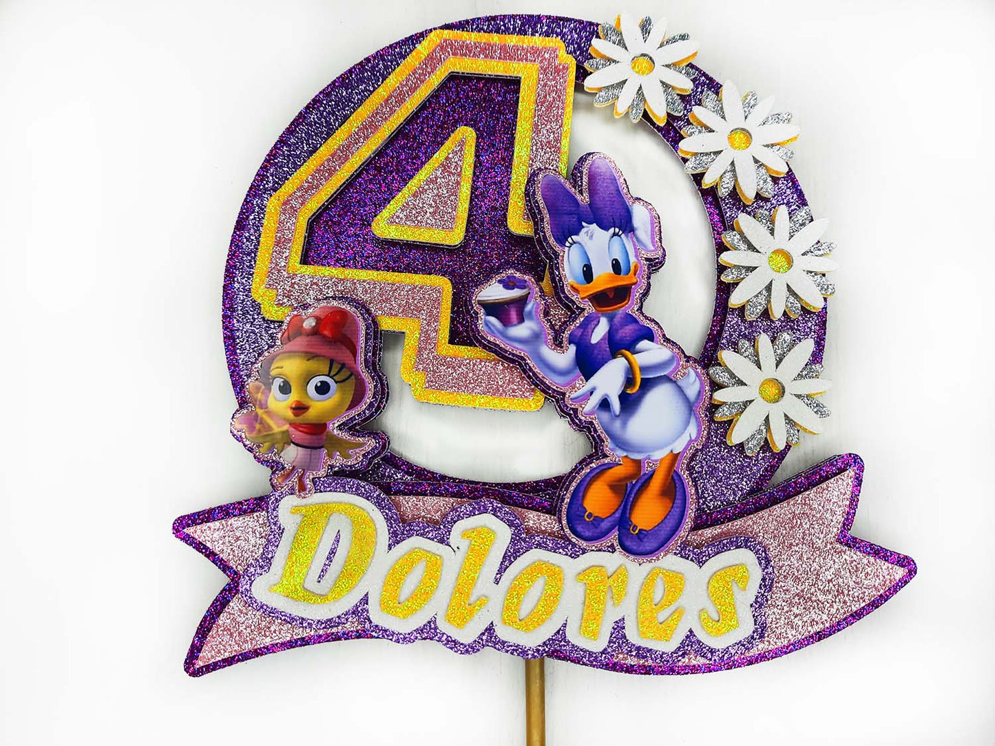 Disney Daisy Duck and Cuckoo Loca Birthday Cake Topper