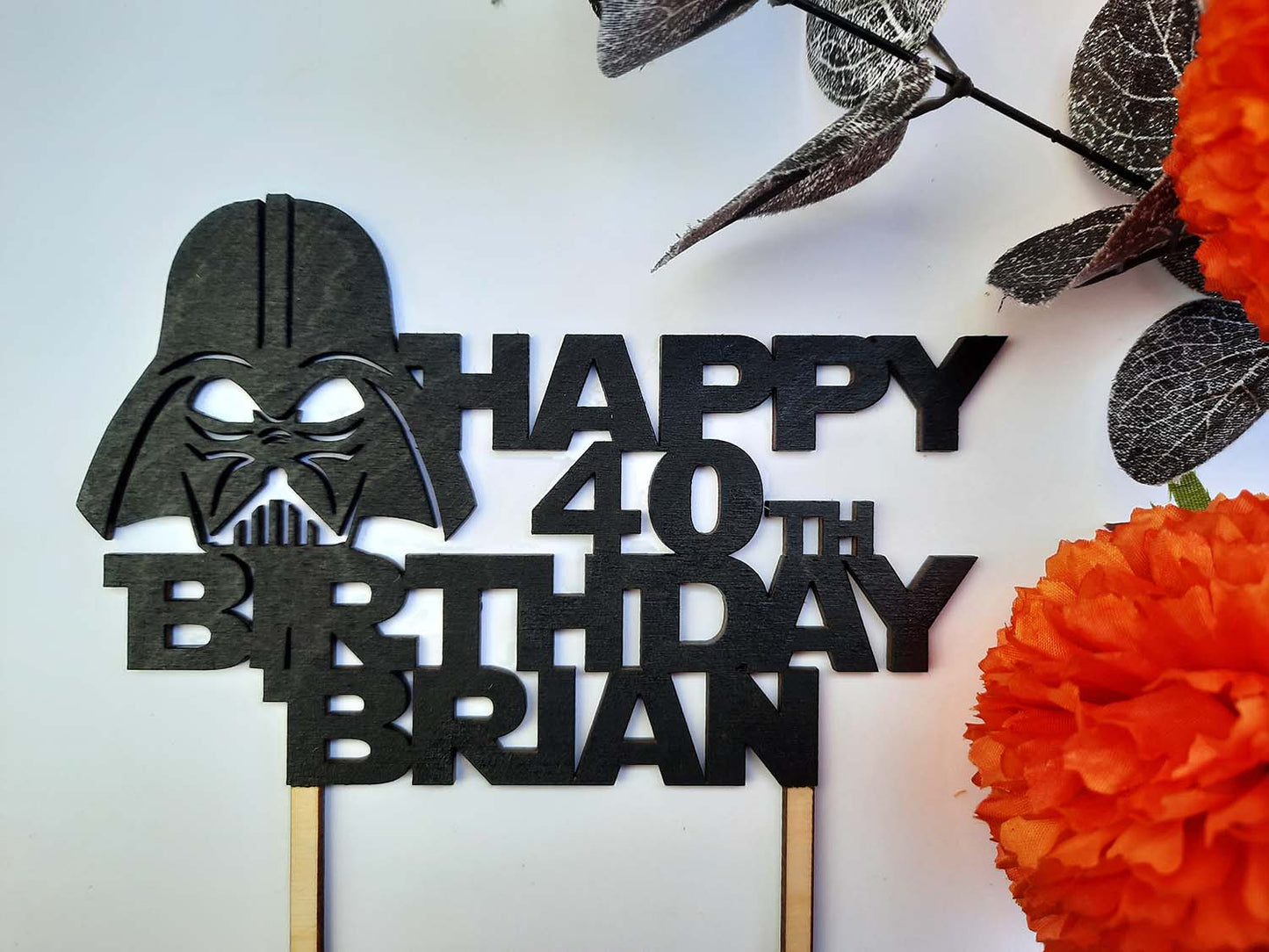 Darth Vader Star Wars Themed - Wooden Birthday Cake Topper - PG Factory