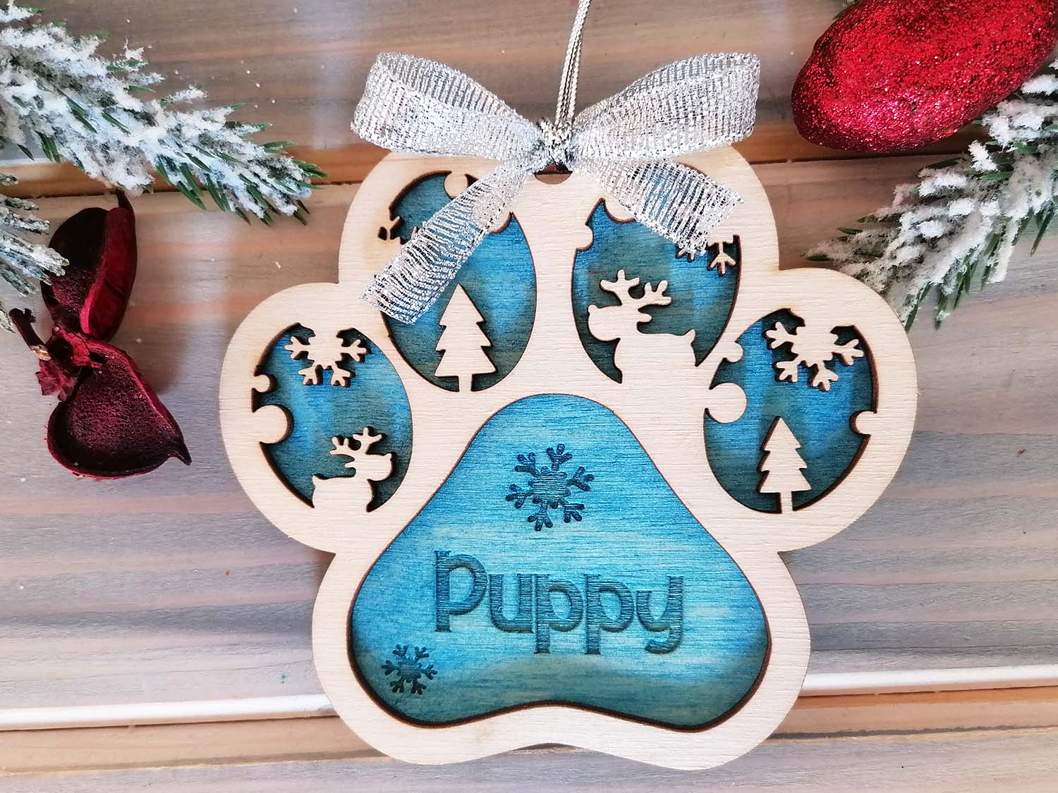 Personalised Dog Paw Christmas Decoration Ireland Dog Lover Gift