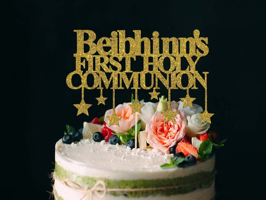 First Holy Communion Glitter Cake Topper