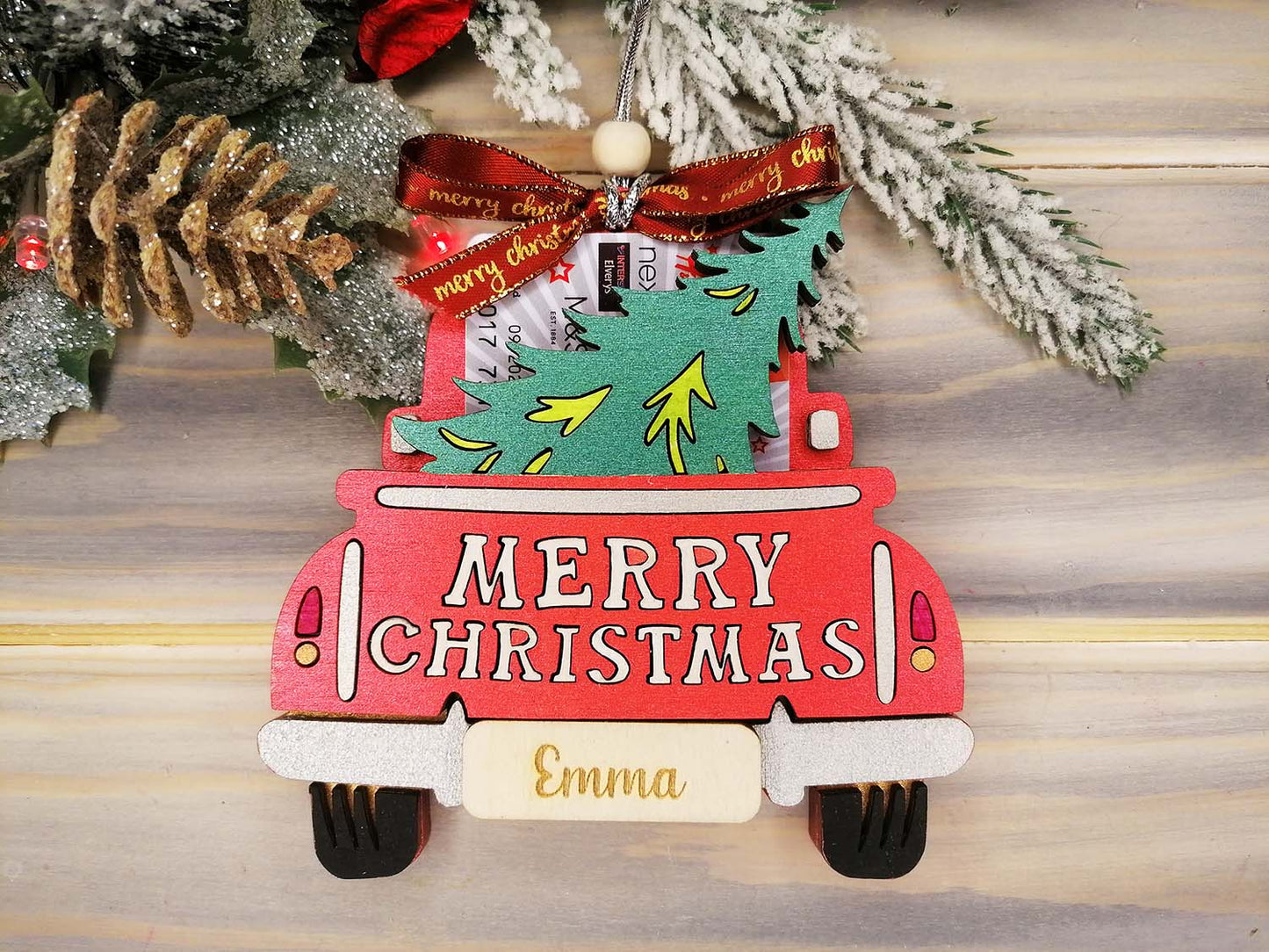 Christmas Truck Gift Card Holder Ornament