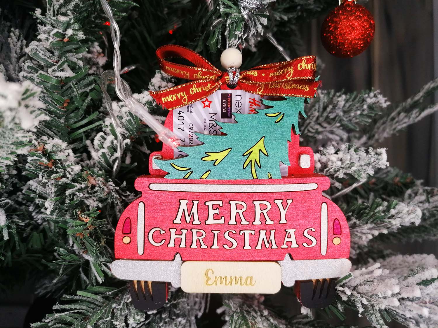Christmas Truck Gift Card Holder Tree Decoration