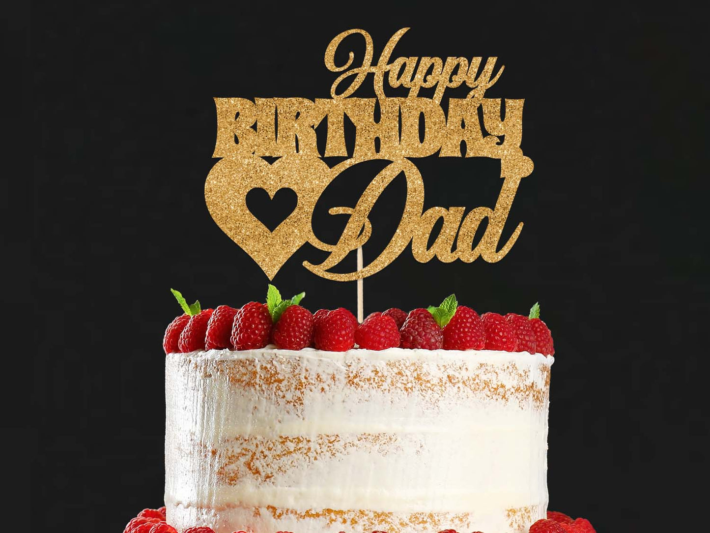 Happy Birthday Dad cake Topper,Decorate your Father Birthday cake,Black and  Gold : Amazon.in: Toys & Games