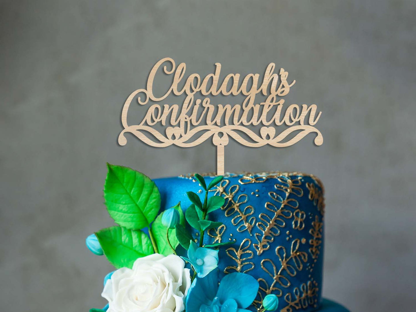 Confirmation Cake Topper with hearts - made in Ireland