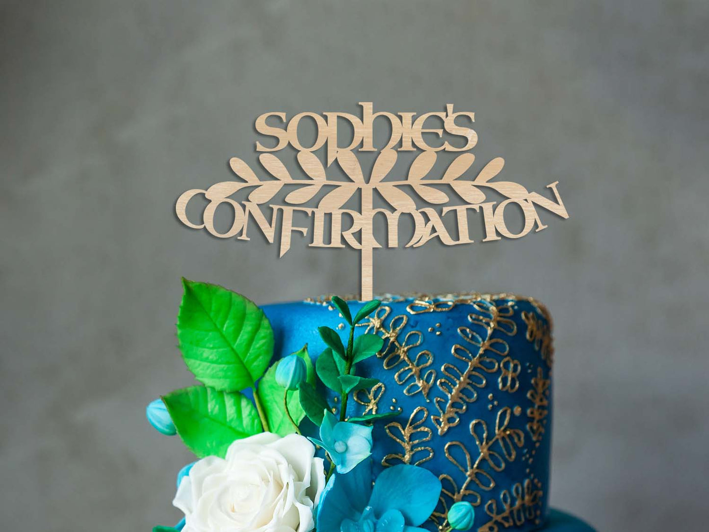 Confirmation Cake Topper with Irish Lettering