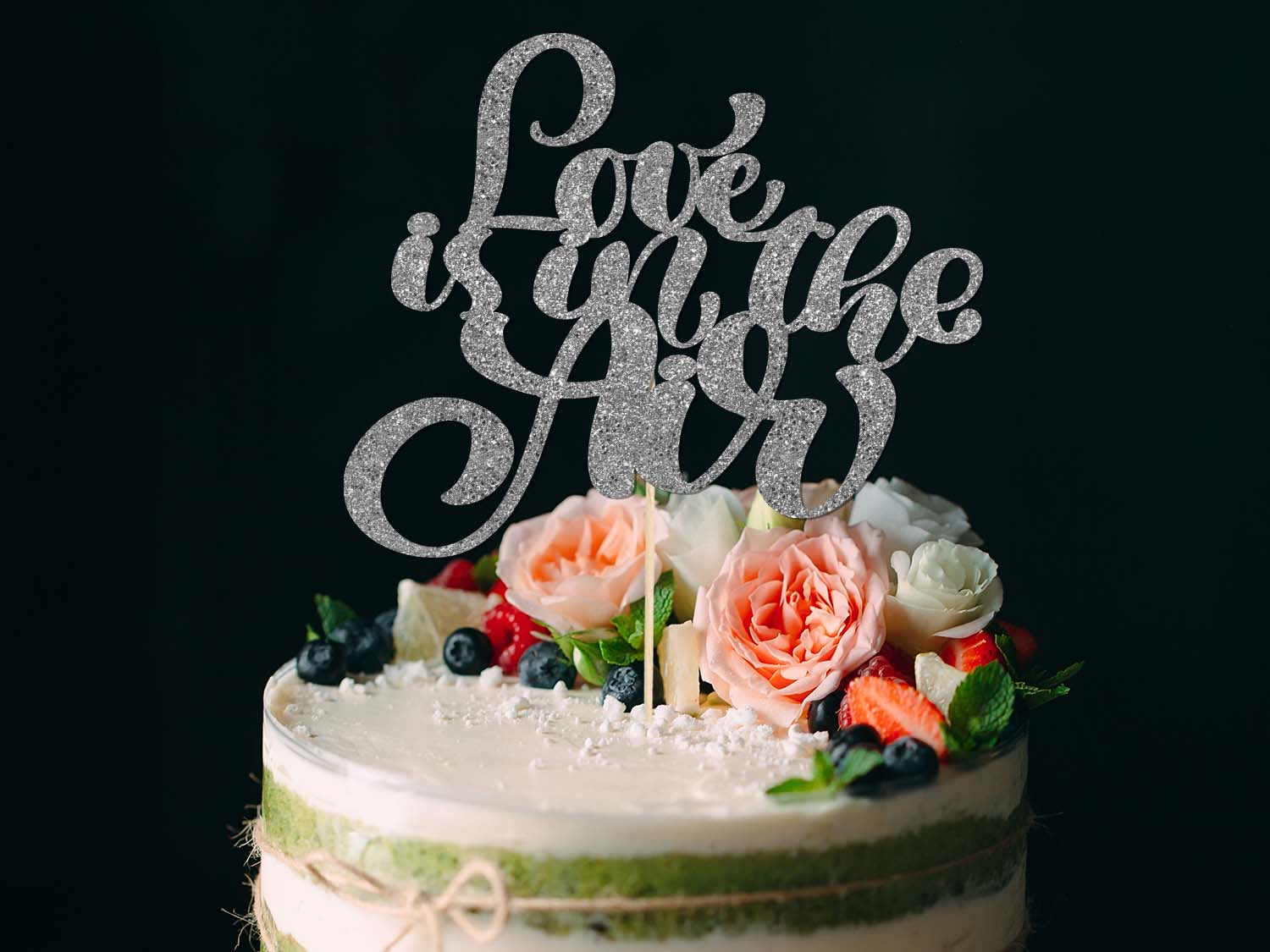 Love is in the air Cake Topper, Engagement Anniversary Cake Decoration Ireland