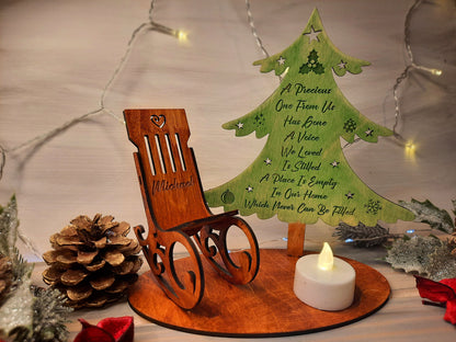 Christmas Memorial Chair and Tree - Candle ornament