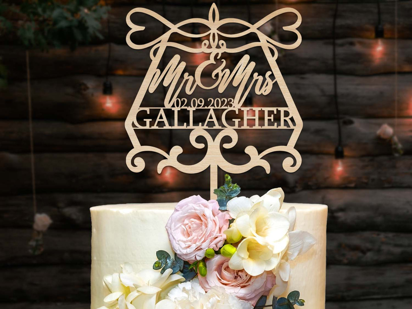 Mr and Mrs Wedding Cake Topper Personalised Ireland