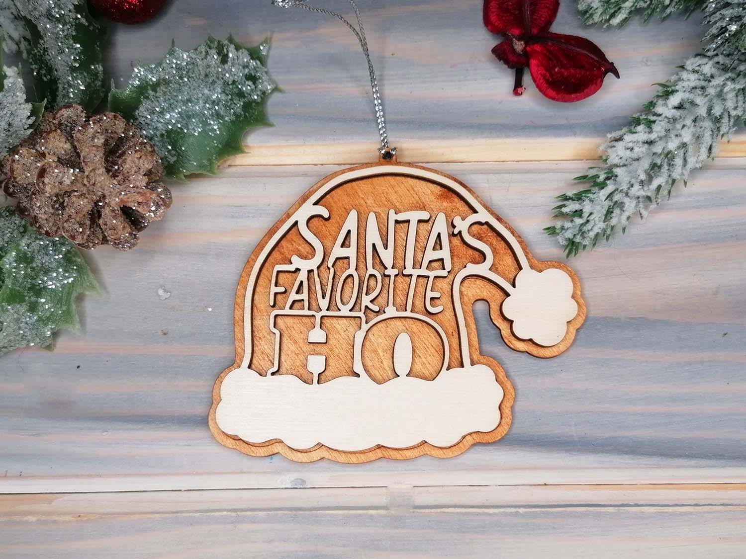 Santa Favorite HO Naughty Funny Gingerbread Christmas Decoration