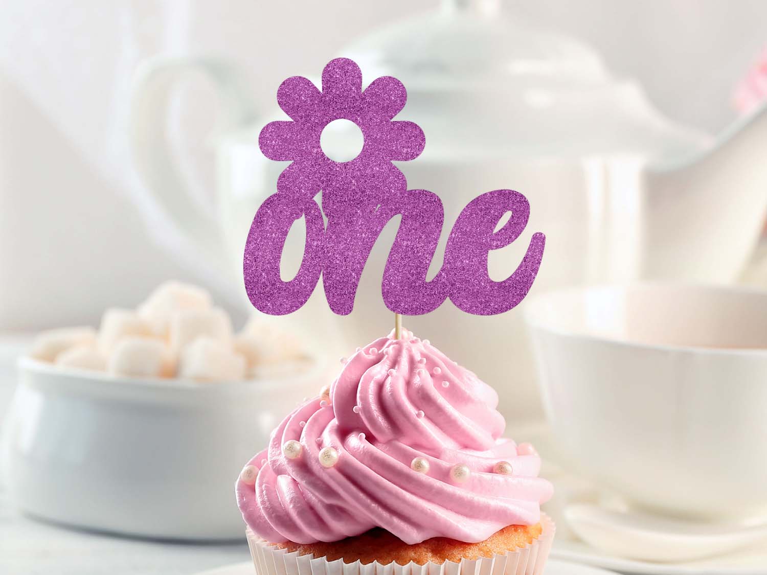 One Girly Cupcake Toppers. Party Decoration Ireland