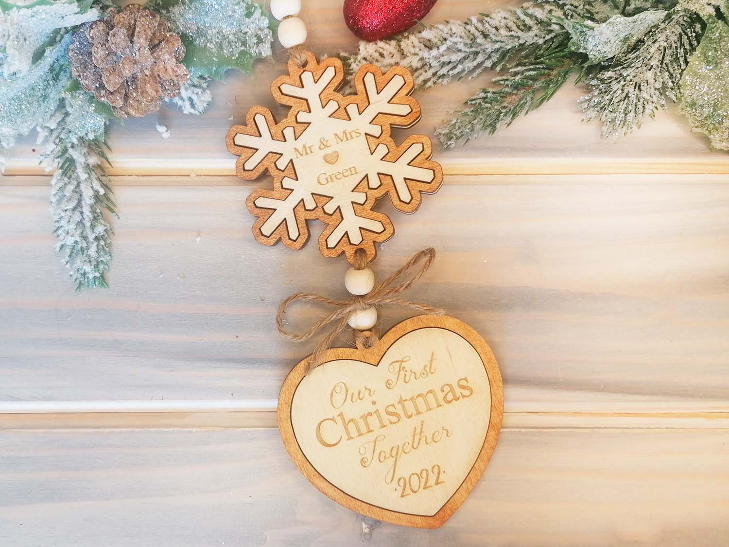 Our First Christmas Together Personalised Ornament with your message