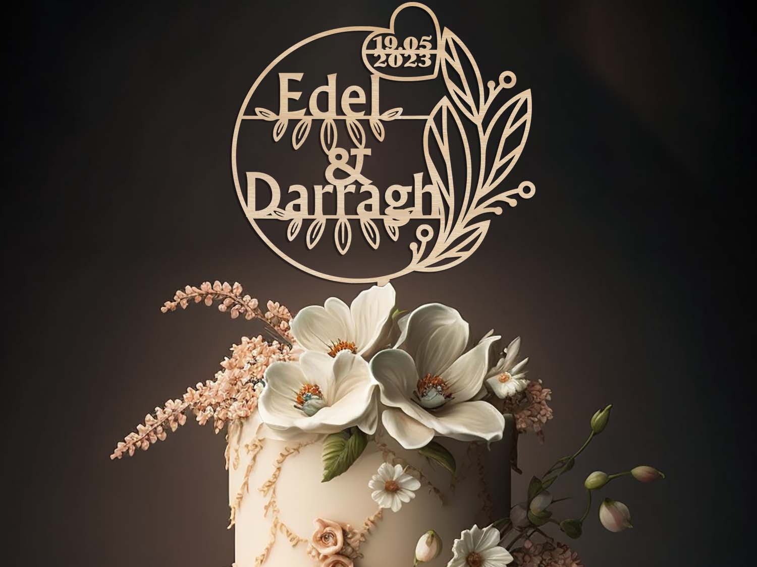 Personalised Cake Sign for Wedding