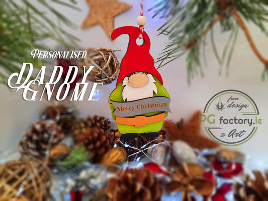Daddy Gnome - Personalised Christmas tree decoration - PG Factory