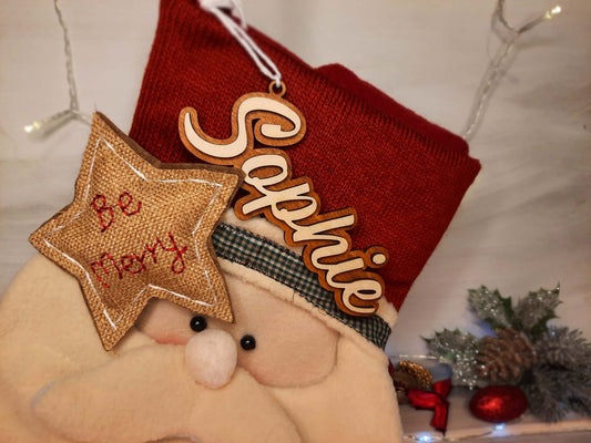 Christmas Stocking Names - Wooden Made - Personalised - PG Factory