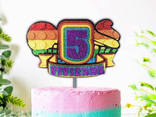 Pop it - 3D Glitter Craft Card Birthday Cake Topper - PG Factory