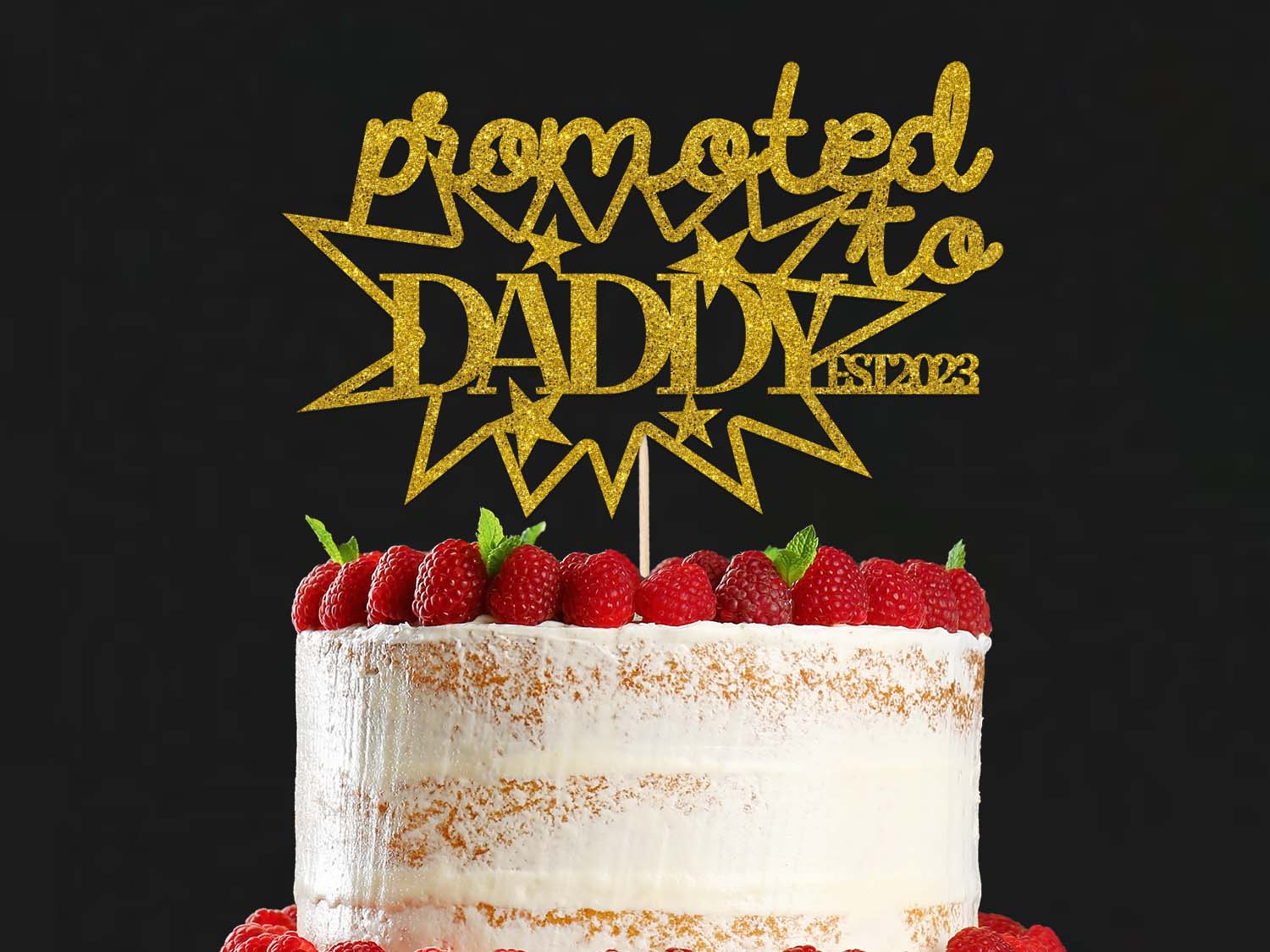 Promoted to Daddy Year Cake Topper