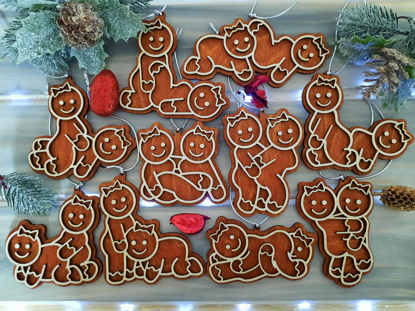 Pack of 10 Same Sex Gingerbreads  - Christmas Decoration verL - PG Factory